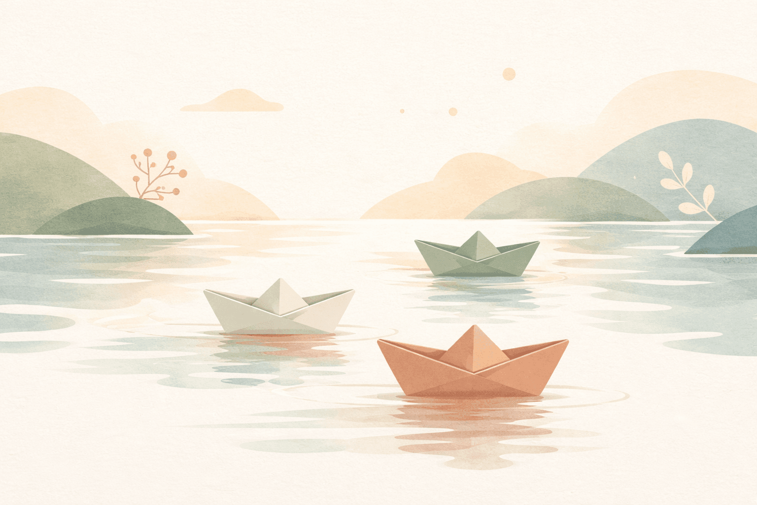 Two abstract shapes gently reflecting each other