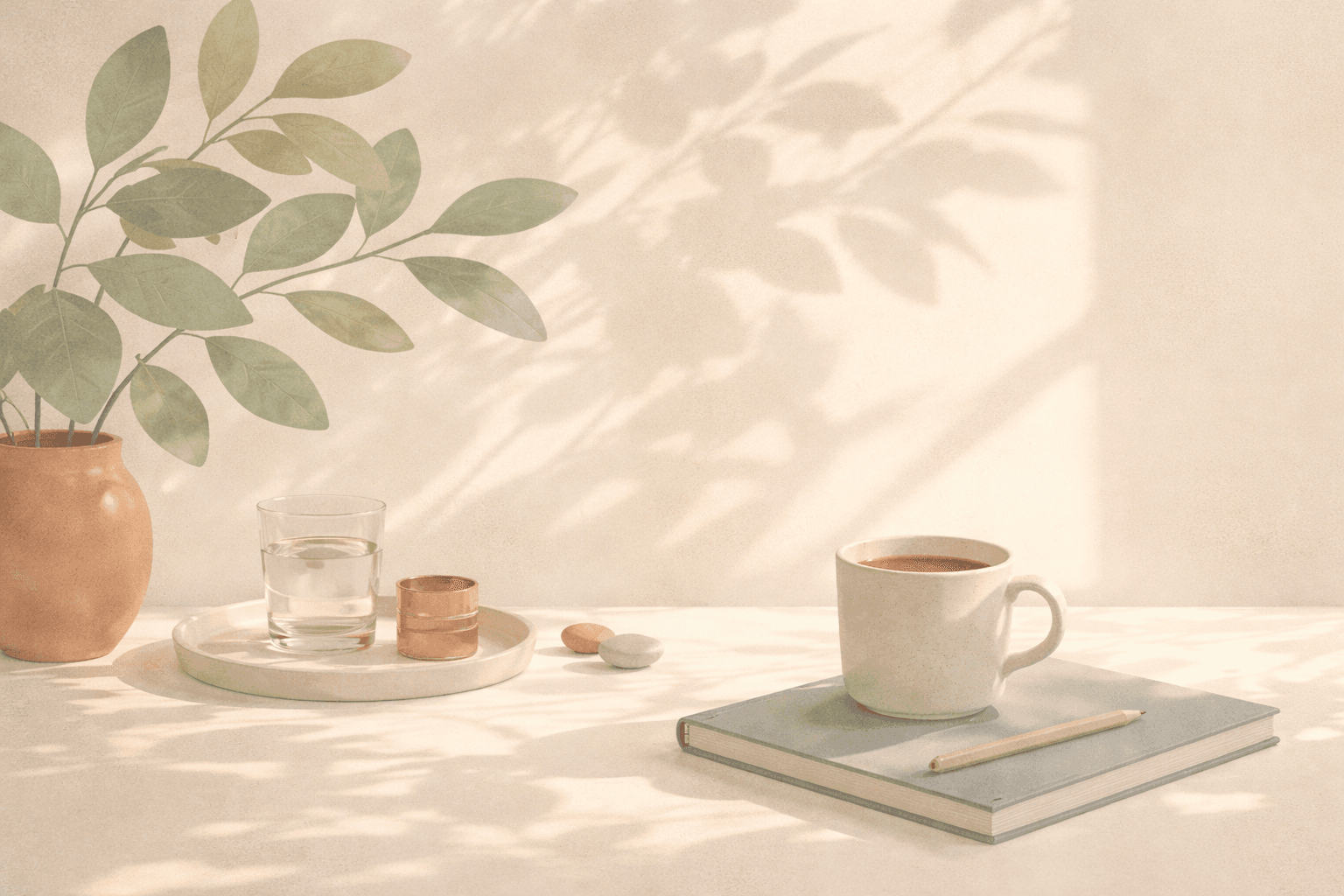 Small paper boats floating on perfectly calm water